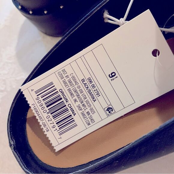 NWT Universal Thread Black Mules Slides Shoes Studded Sz 9.5 Gorgeous - Picture 6 of 7